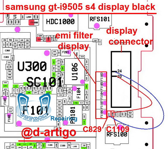 Samsung I9505 Galaxy S4 LCD Display IC Solution Jumper Problem Ways