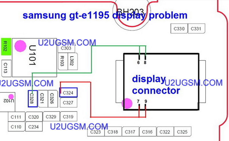 Samsung E1195 LCD Display IC Solution Jumper Problem Ways