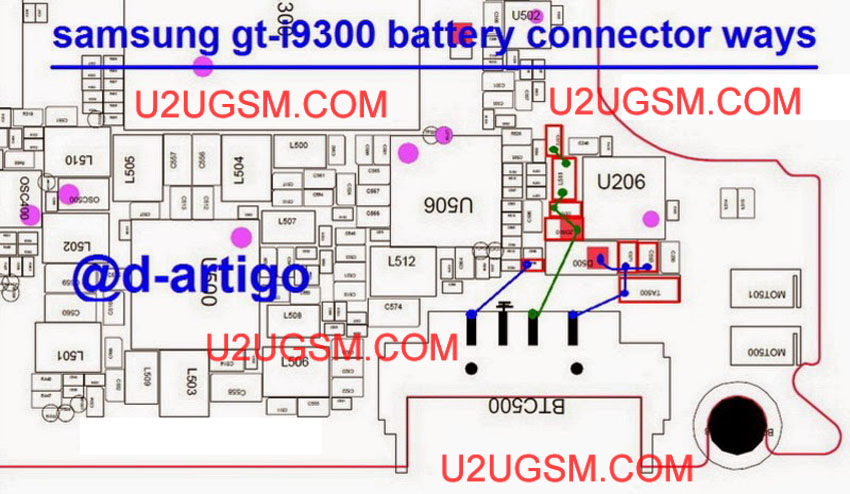 Samsung S3 I9300 Battery Connector Terminal Jumper Ways