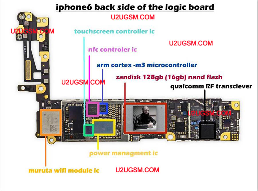 iPhone 6 Full PCB cellphone Diagram Mother Board Layout.