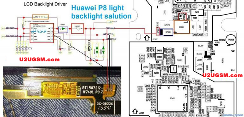Huawei P8 Cell Phone Screen Repair Light Problem Solution Jumper Ways