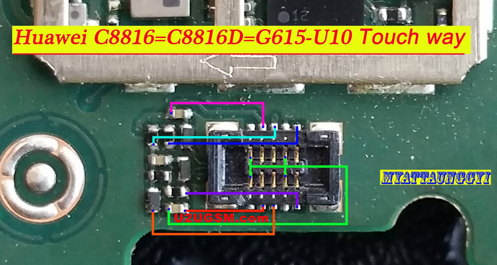 Huawei C8816D touch screen not working problem solution jumpers