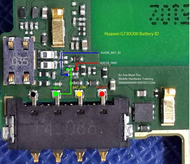 Huawei Ascend G730 Battery Connector Ways Jumper Solution