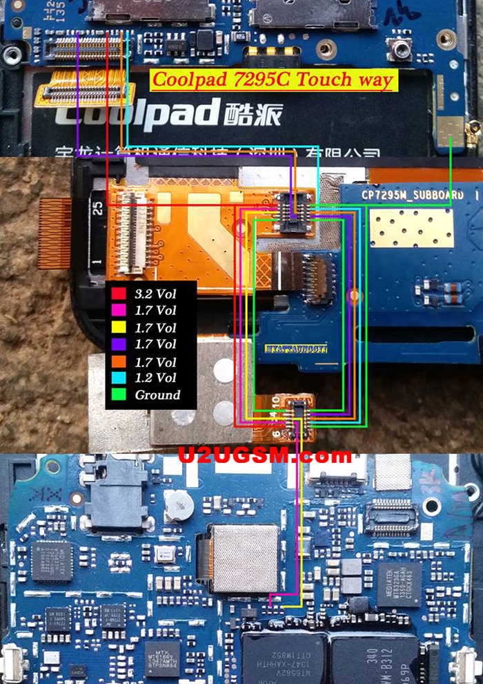 Coolpad 7295C touch screen not working problem solution jumpers