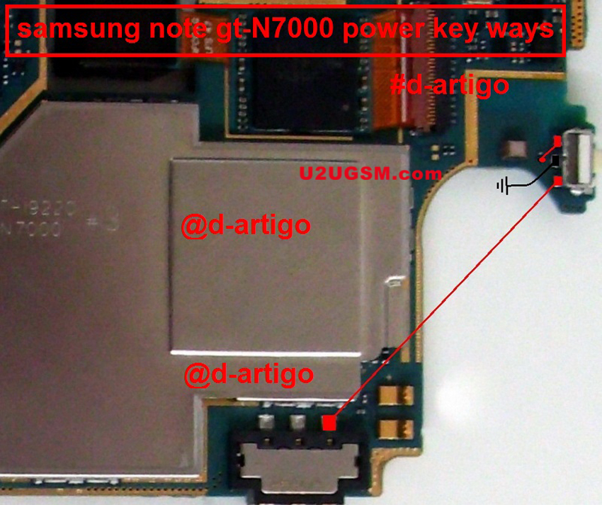 Samsung Galaxy Note N7000 Power Button Solution Jumper Ways