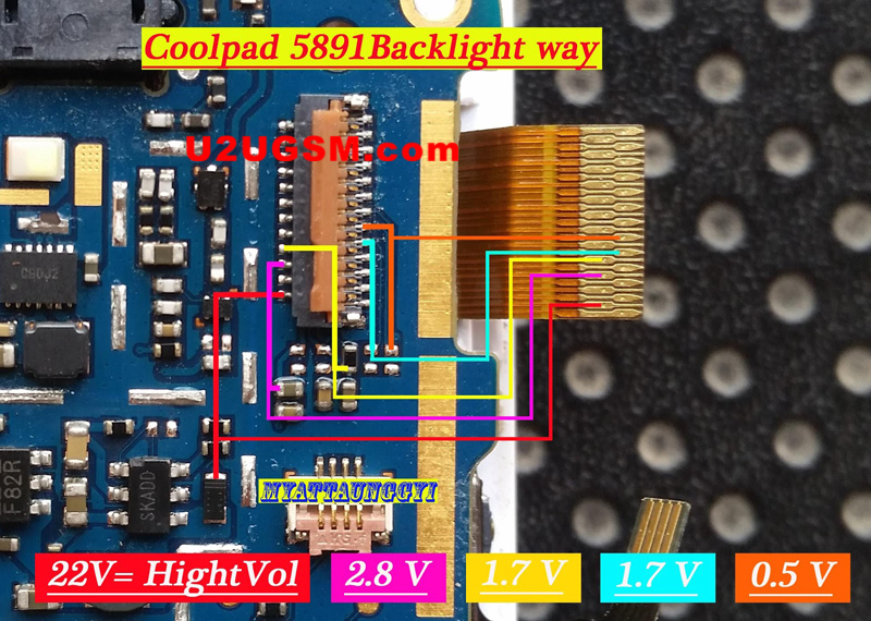 Coolpad 5891 Cell Phone Screen Repair Light Problem Solution Jumper Ways