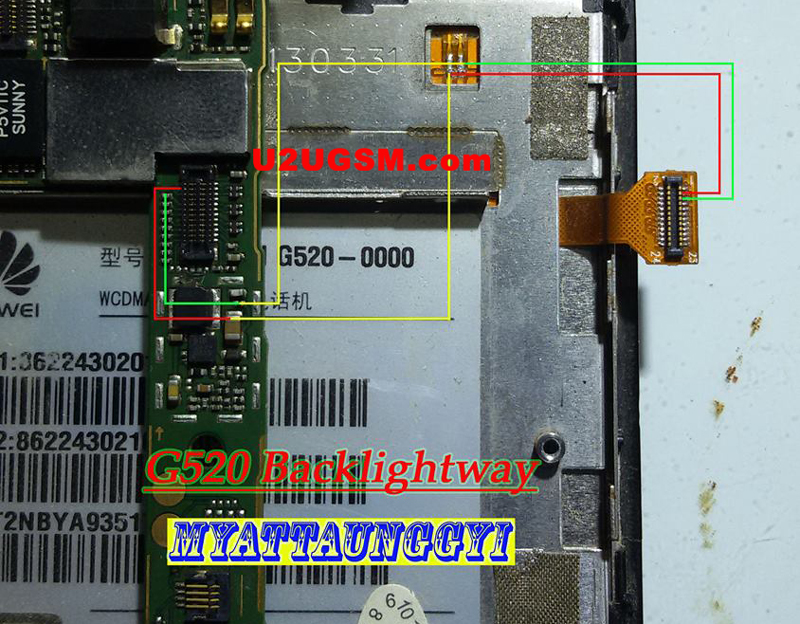 Huawei G520 Cell Phone Screen Repair Light Problem Solution Jumper Ways