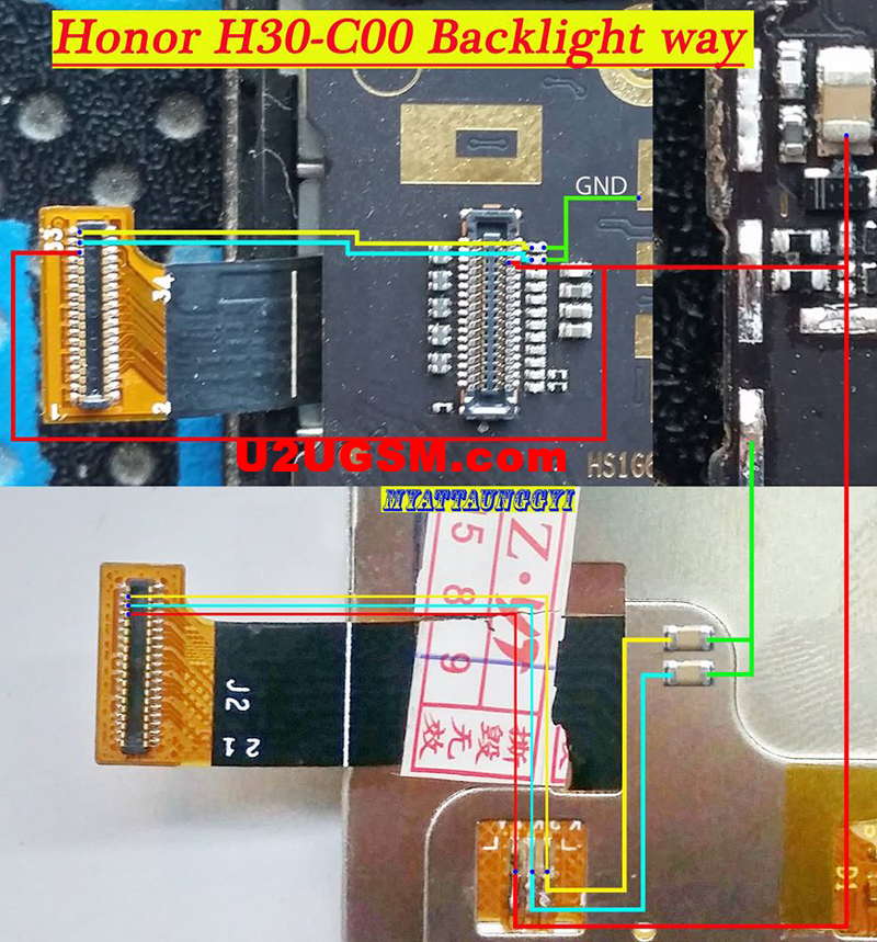 Huawei Honor 3C H30-C00 Cell Phone Screen Repair Light Problem Solution Jumper Ways