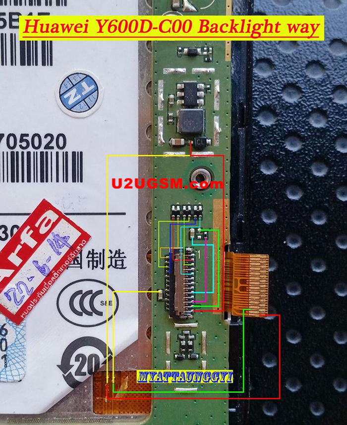Huawei Y600D-C00 Cell Phone Screen Repair Light Problem Solution Jumper Ways