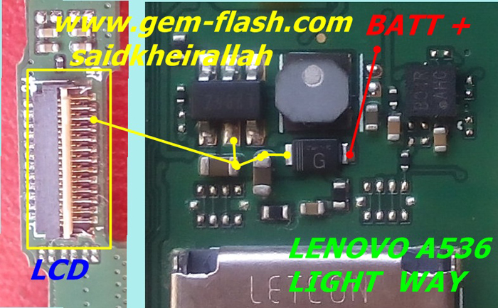 Lenovo A536 Cell Phone Screen Repair Light Problem Solution Jumper Ways