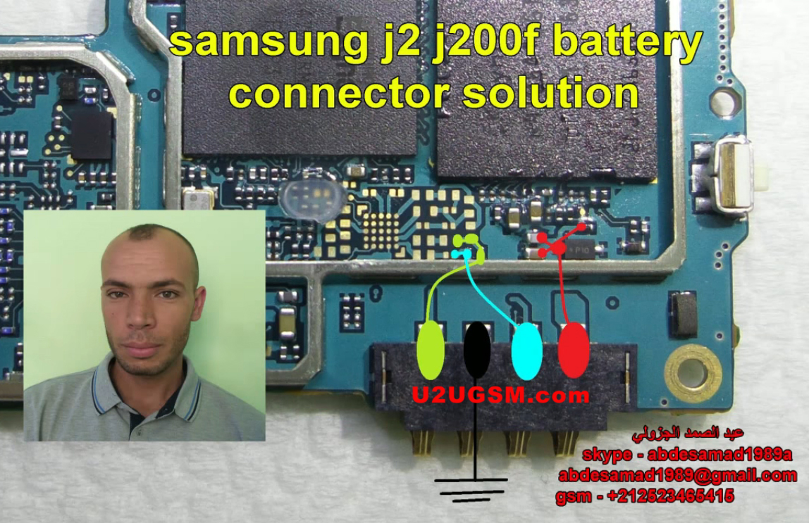 Samsung Galaxy J2 J200F Battery Connector Terminal Jumper Ways