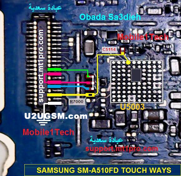 Samsung Galaxy A5 2016 A510 touch screen not working problem solution jumpers