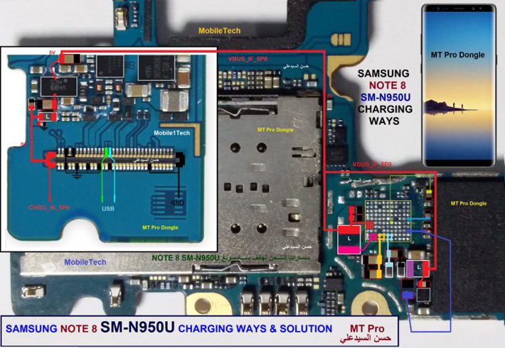 Samsung Galaxy Note 8 N950U Usb Charging Problem Solution Jumper Ways