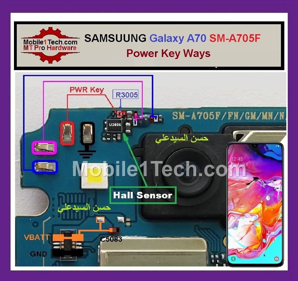 Samsung Galaxy A70 A705F Power Button Solution Jumper Ways