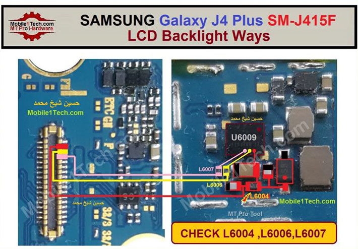 Samsung Galaxy J4 Plus J415 Cell Phone Screen Repair Light Problem Solution Jumper Ways