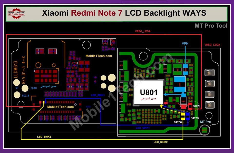 Xiaomi Redmi Note 7 Cell Phone Screen Repair Light Problem Solution Jumper Ways