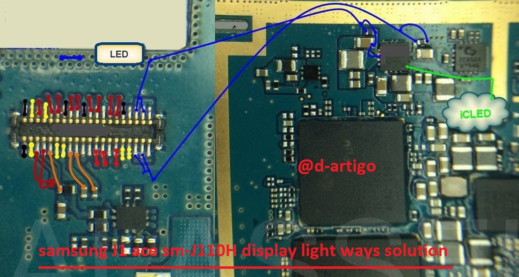 Samsung Galaxy J1 Ace J110H Cell Phone Screen Repair Light Problem Solution Jumper Ways